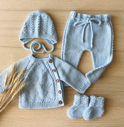 4pcs Luxury Hand-Knitted Baby Organic Clothing Set