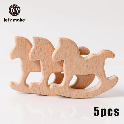 5pcs Wooden Baby Teether Set