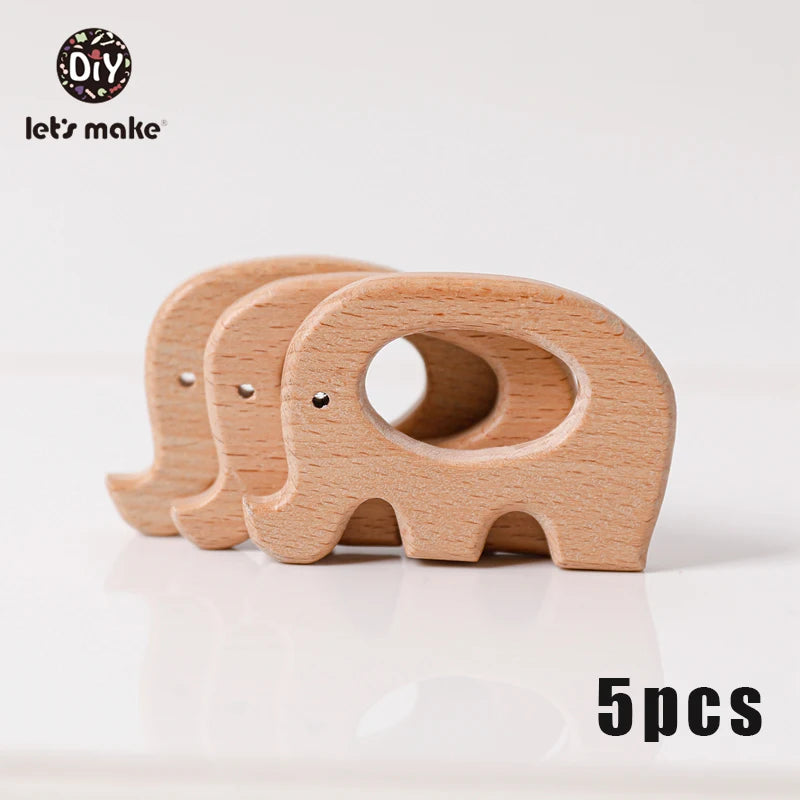 5pcs Wooden Baby Teether Set