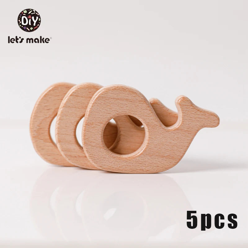 5pcs Wooden Baby Teether Set