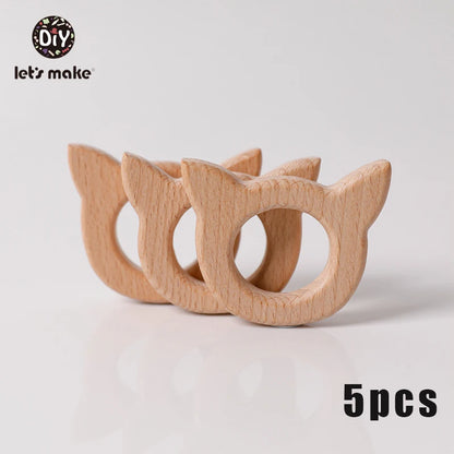 5pcs Wooden Baby Teether Set