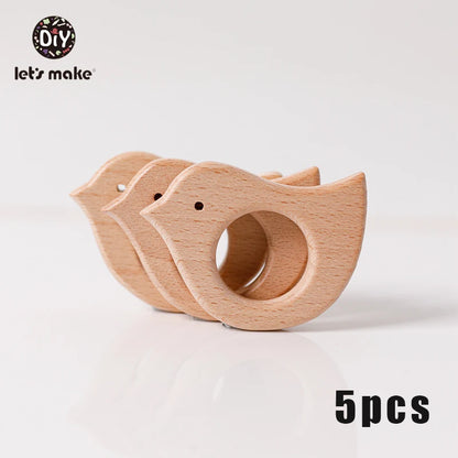 5pcs Wooden Baby Teether Set