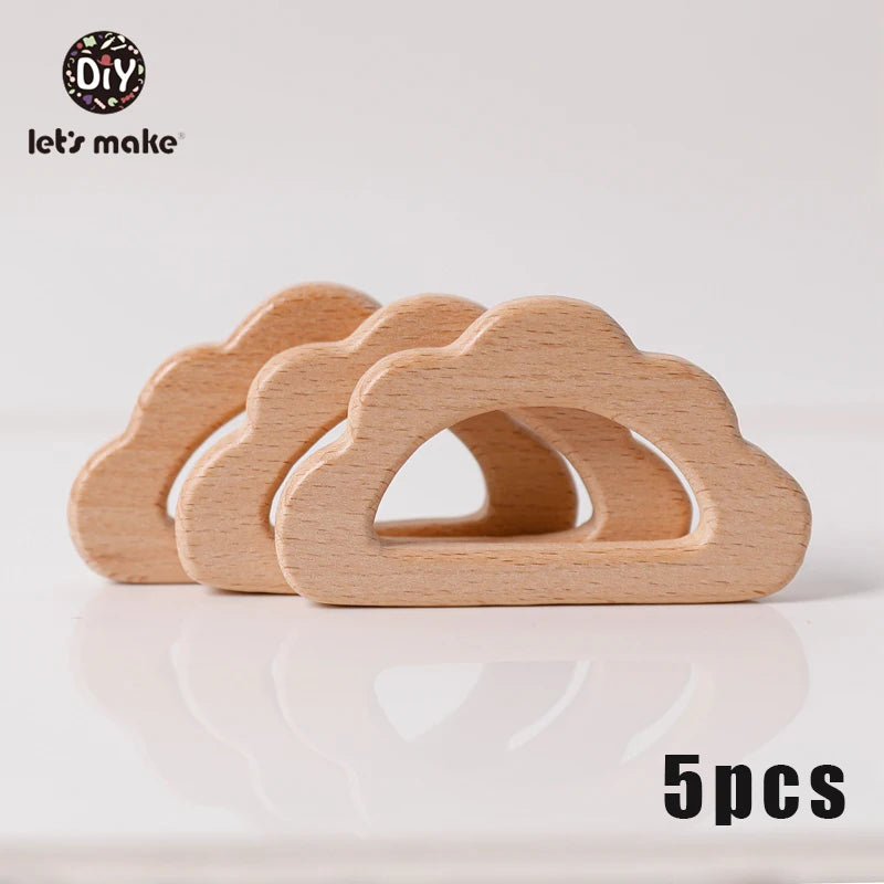 5pcs Wooden Baby Teether Set