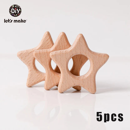 5pcs Wooden Baby Teether Set