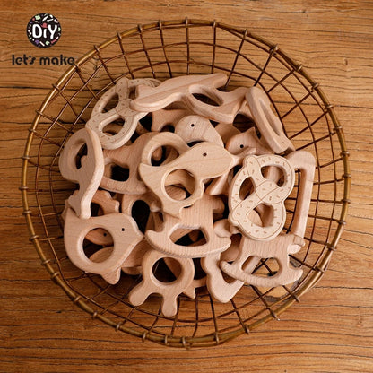 5pcs Wooden Baby Teether Set