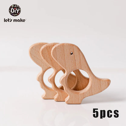 5pcs Wooden Baby Teether Set