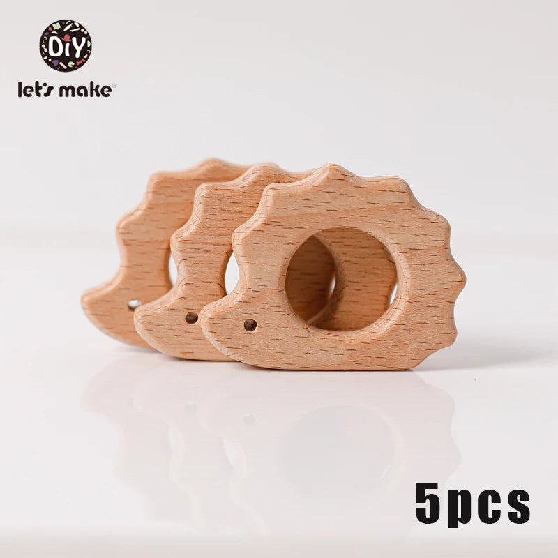 5pcs Wooden Baby Teether Set