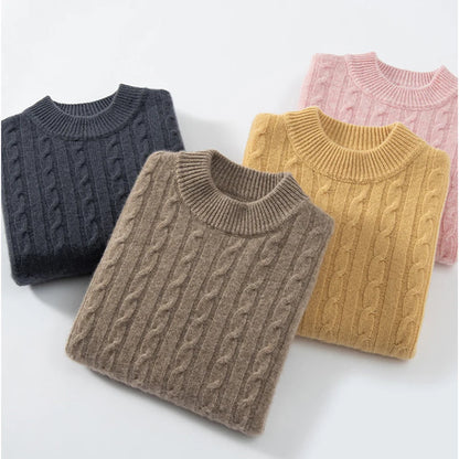 Cashmere knitted pullover sweater unisex