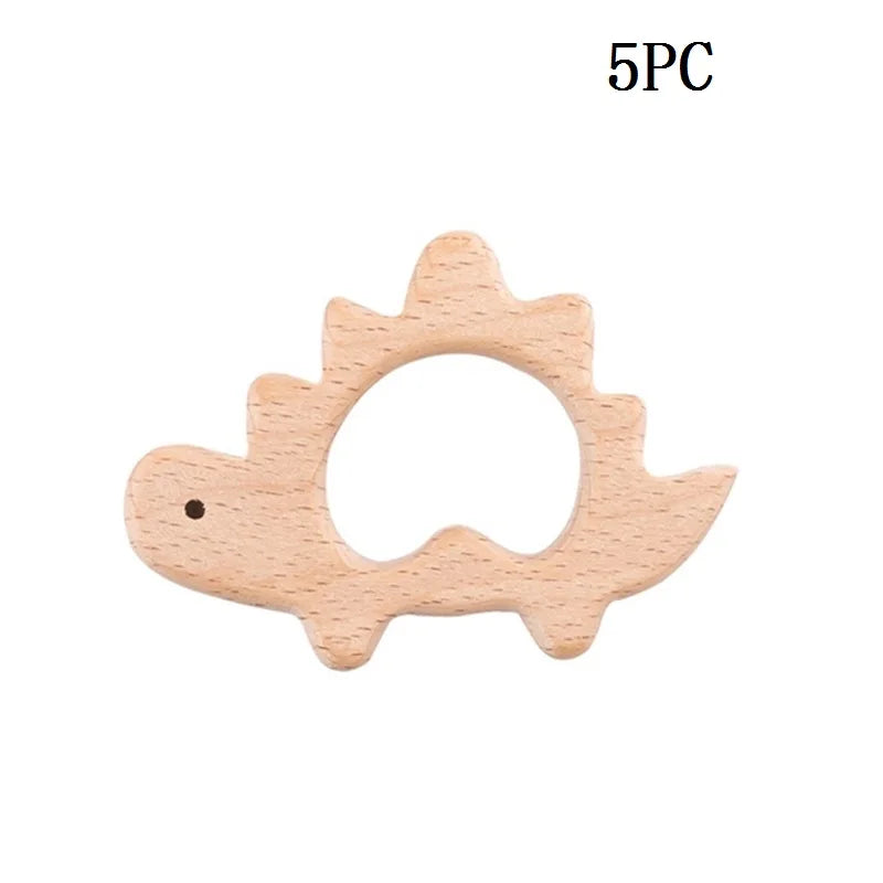 5pcs Wooden Baby Teether Set