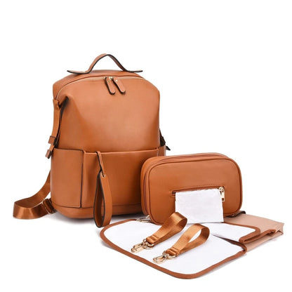 Multifunction Premium Vegan Leather Diaper Bag