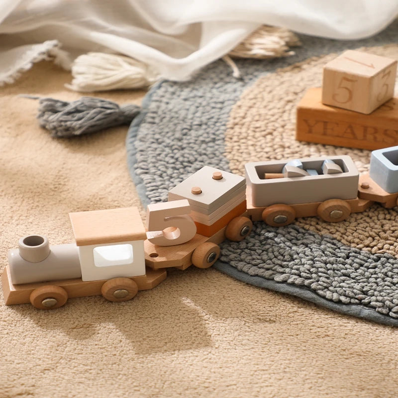 Wooden Toy Train Set