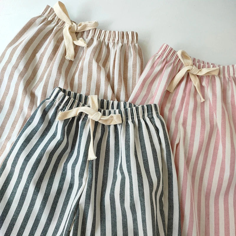 Vintage Striped Linen Harem Trousers