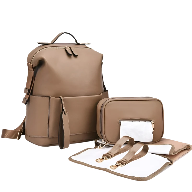 Multifunction Premium Vegan Leather Diaper Bag