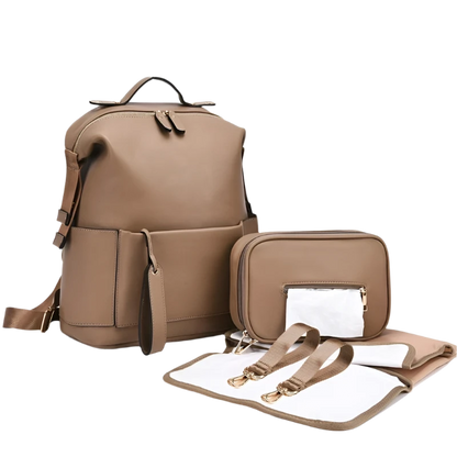 Multifunction Premium Vegan Leather Diaper Bag