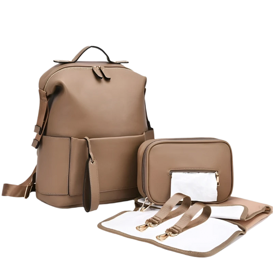 Multifunction Premium Vegan Leather Diaper Bag