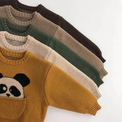 Kids Cartoon Knit Pullover