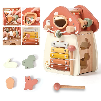 Montessori Wooden Mushroom Castle Puzzle