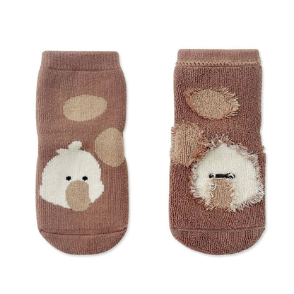 5pcs Warm Anti-Slip Socks Animals