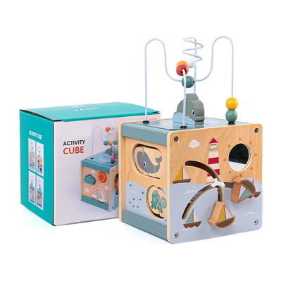 5-in-1 Wooden Baby Activity Table – Ocean Game Cube