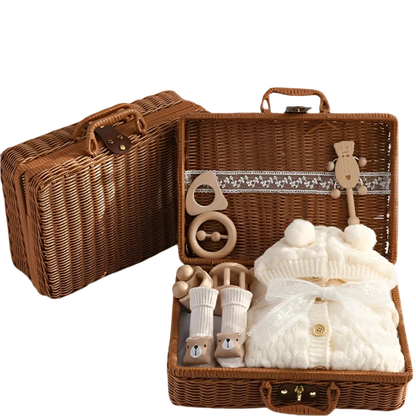 Organic Cotton Baby Gift Set Hamper Basket