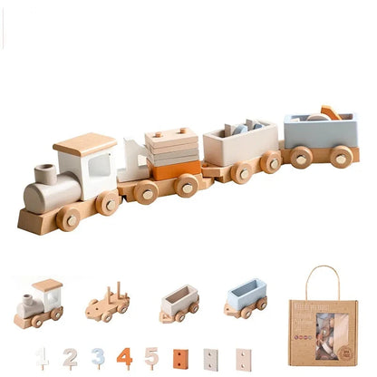 Wooden Toy Train Set