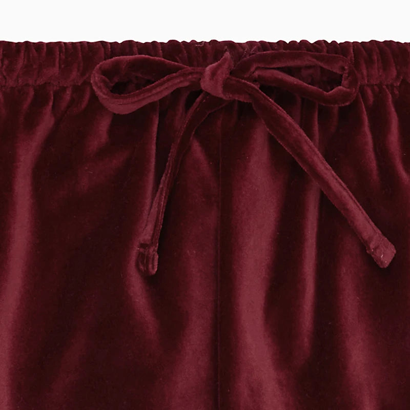 Velvet Harem Trousers with Drawstring & Pocket