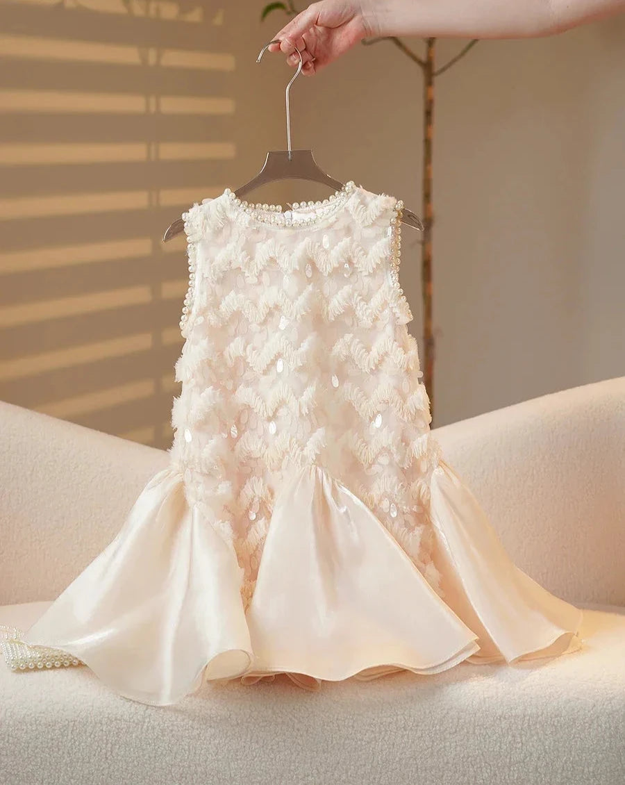 Pearl-Embellished Princess Dress