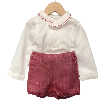 Classic Boys' Red Wool Shorts Set