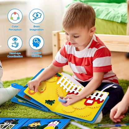 Montessori Busy Quiet Fee Book for Kids