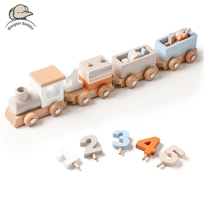 Wooden Toy Train Set