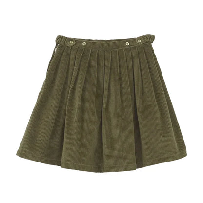 Corduroy Pleated Skirt