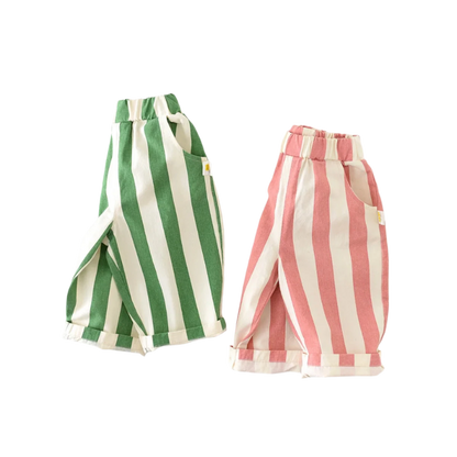 Spring High Waist Striped Trousers