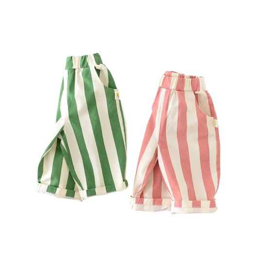 Spring High Waist Striped Trousers