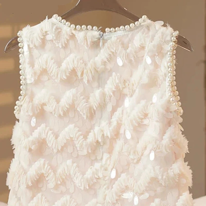 Pearl-Embellished Princess Dress