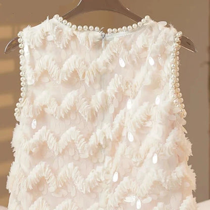 Pearl-Embellished Princess Dress