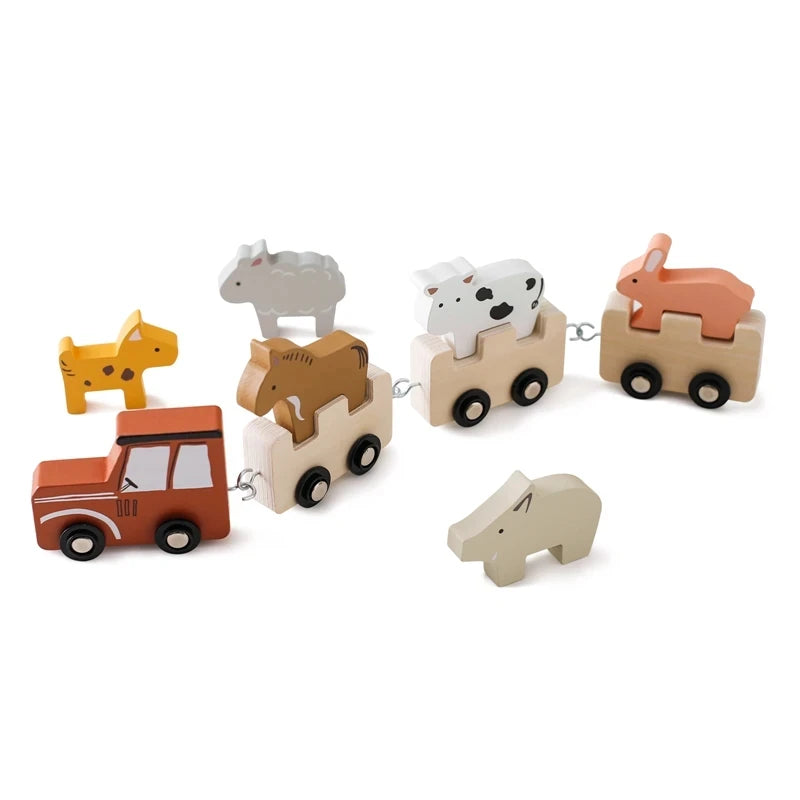 Wooden Toy Train Set