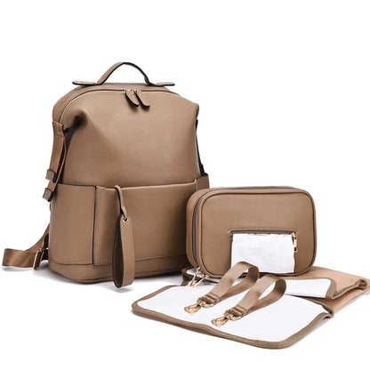 Multifunction Premium Vegan Leather Diaper Bag