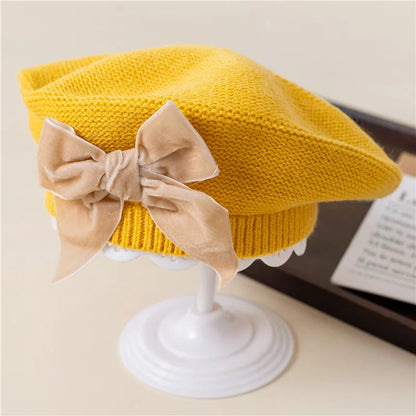 Knitted Bowknot Hat